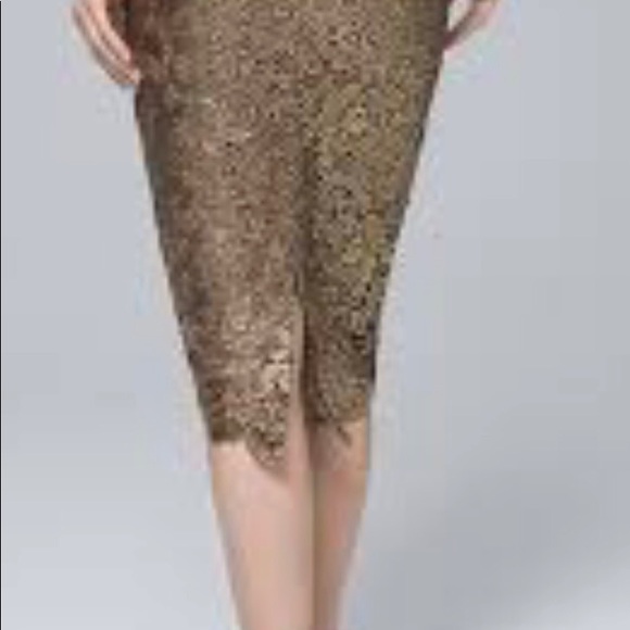 WHBM Metallic Lace Pencil Skirt - Picture 2 of 6